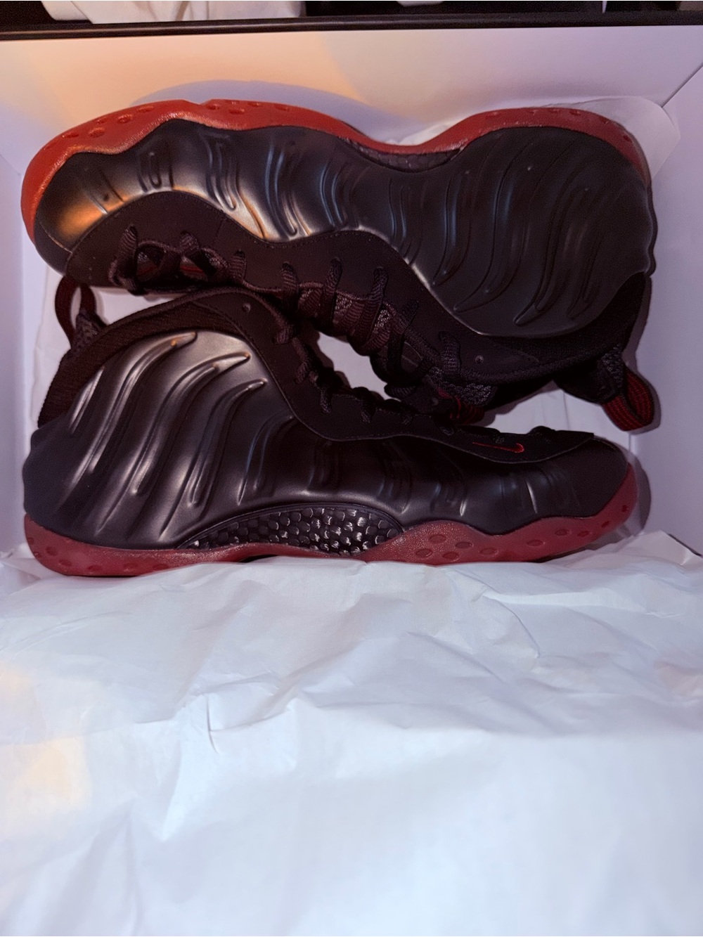 Black and Burgundy Foamposite-Style Sneakers Cough Drops